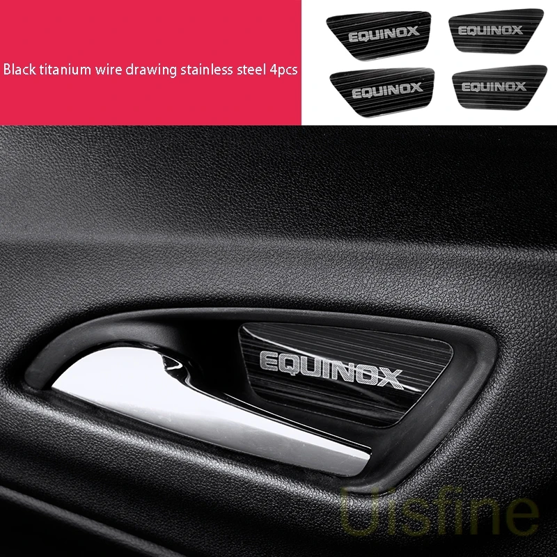 Центральный выход управления из нержавеющей стали подъемная панель черный титановый провод рисунок украшения для Chevrolet Equinox - Цвет: stainless black 4pcs