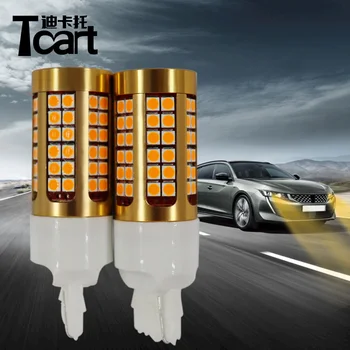 

Tcart For Ford Focus Auto Turn Signal Light 7440 T20 WY21W Orange LED Bulbs Car Accessories New Car styling Lamp For Ford Fiesta