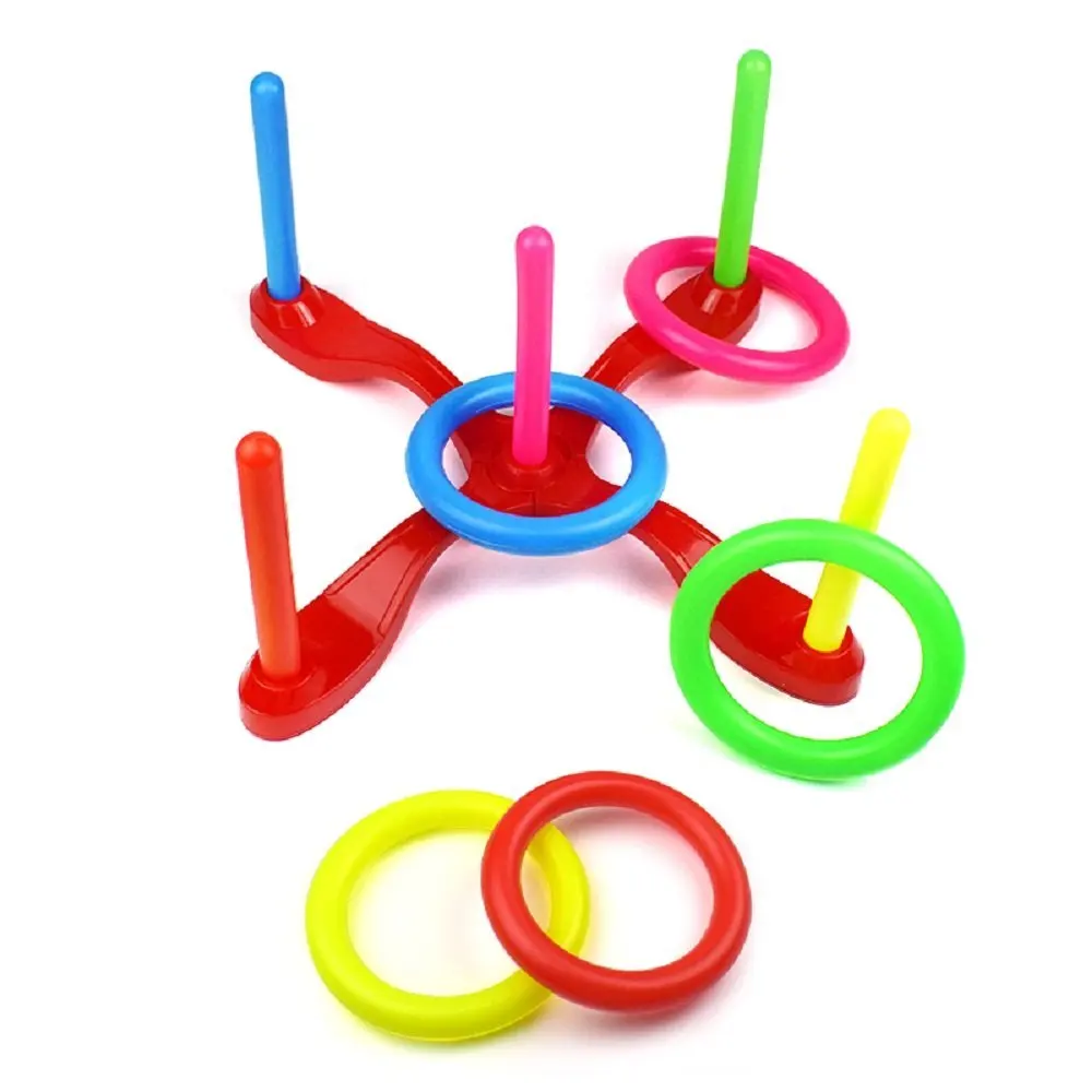 Funny Kids Outdoor Sport Toys Hoop Ring Toss Plastic Ring Toss Quoits  Garden Game Pool Toy Outdoor Fun Set