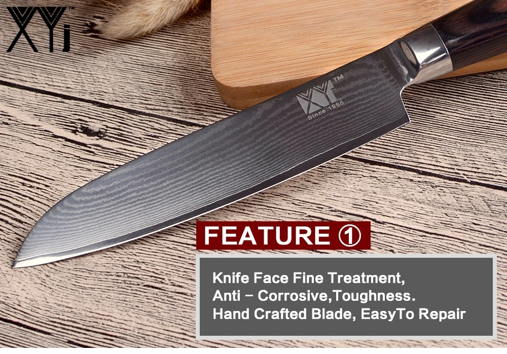 XYj VG10 Дамасские Ножи Нож шеф-повара инструменты японский стиль кухонный нож ручной работы 73 слоя Дамасские стальные ножи цвет деревянная ручка