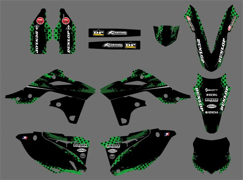 Новый стиль 0460 Power TEAM графика и фоны наклейки Наборы наклеек для Kawasaki KX250F KXF250 2013 2014