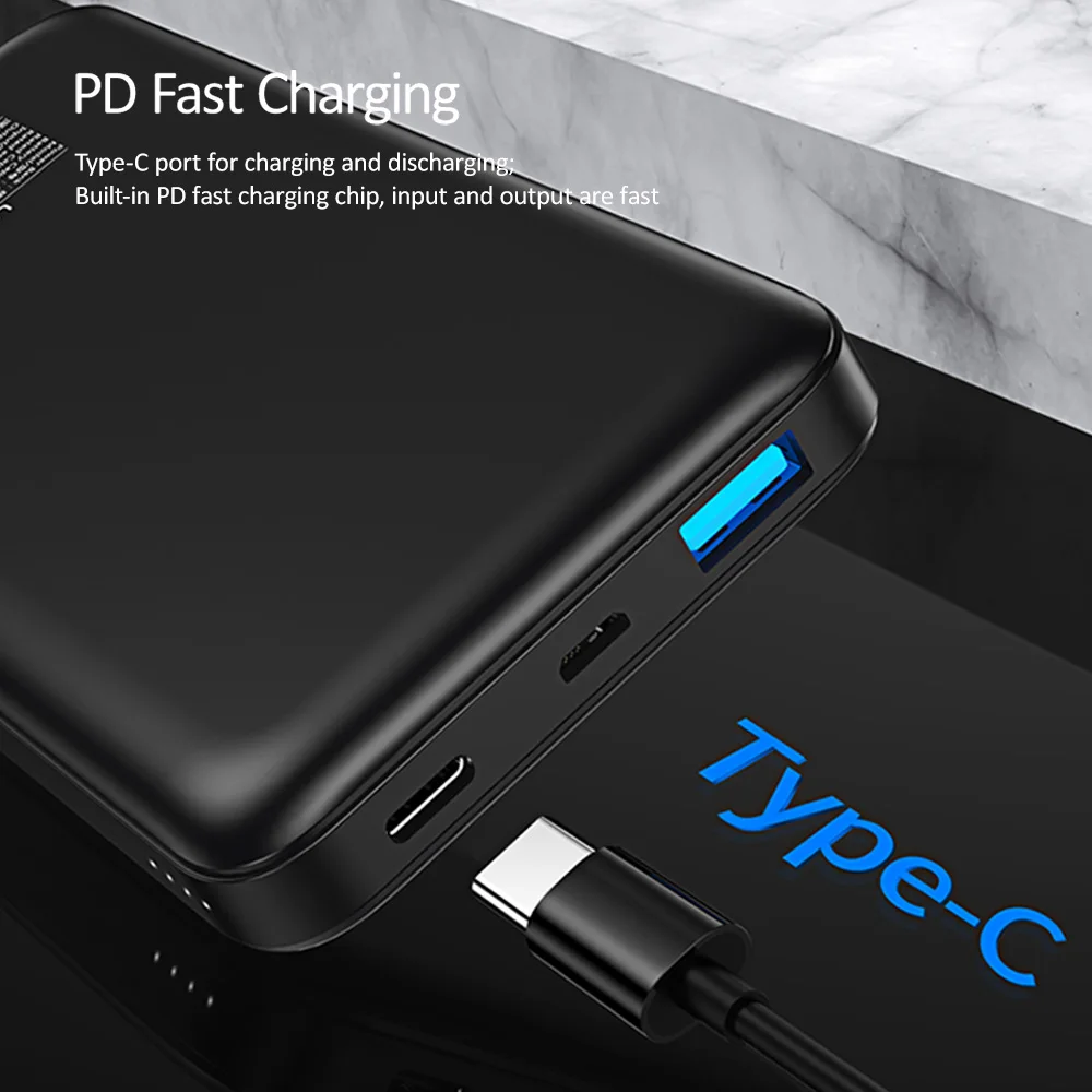 USAMS 10000 мАч power Bank usb type C PD3.0 QC3.0 3A Быстрая зарядка внешний аккумулятор зарядное устройство для iPhone samsung Xiaomi