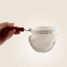 Деревянная ручка фланец кофе фильтр перерабатываемый фильтровальный мешок ткань фланелевая фильтр-пакеты для кофе# T