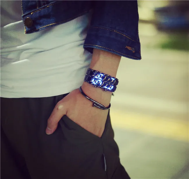 Корейский стиль, мужские и женские цифровые наручные часы, Креативный светодиодный светильник, электронные мужские и женские часы, модные повседневные часы-браслет