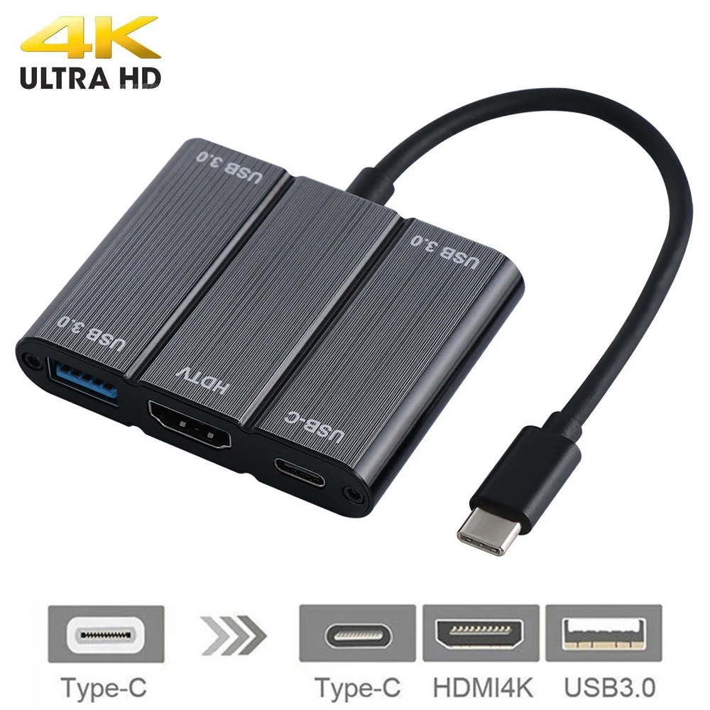 

5 in 1 Hub USB Type-C Docks Converter 4K HDMI USB 3.0 PD Charging Multi-port Adapter for Nintendo Switch Surface 4 MacBook