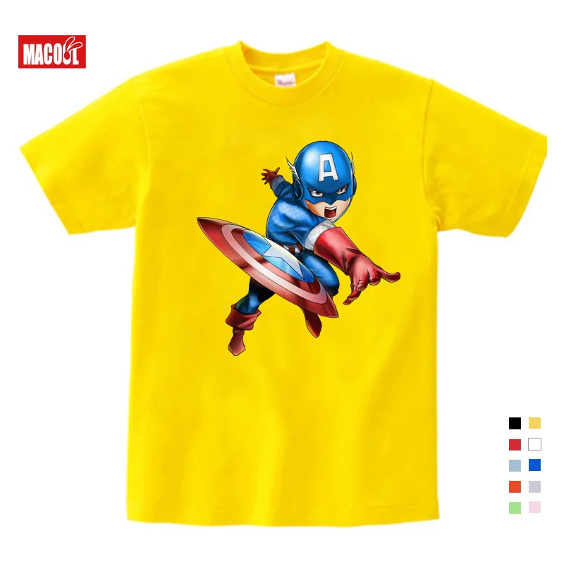 Comic Super Hero Boy TShirt Superman Batman Captain America Movie Men Cosplay Girls T-Shirts Superhero Tee Free shipping