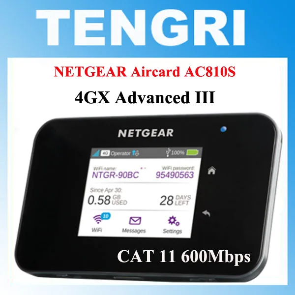 Разблокированный Wi Fi роутер Netgear Aircard 2 4 дюйма AC810S 810S с антеннами Cat11 600 Мбит/с 4G LTE