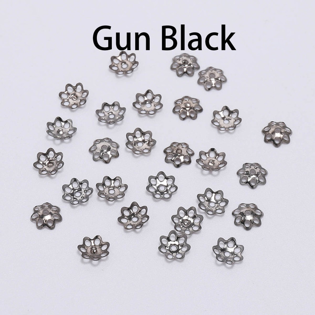 6mm Hollow Flower Findings Cone End Beads Cap Filigree Loose Spacer Bead For DIY Jewelry Finding Making Accessories