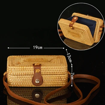 

2019 NEW STYLE 19*13*7cm Rattan bag storage basket Beach Bag Cosmetic organizer handmade rattan bins handicrafts TSN-05