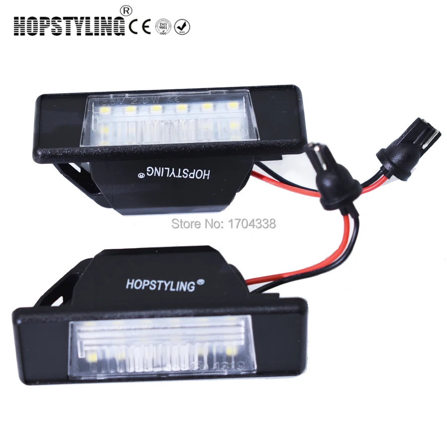 Hopstyling супер яркий 18SMD 3528 2 шт для Nissan QASHQAI MARCH PATHFINDER R51 JUKE PRIMERA P12 светодиодный фонарь для номерного знака