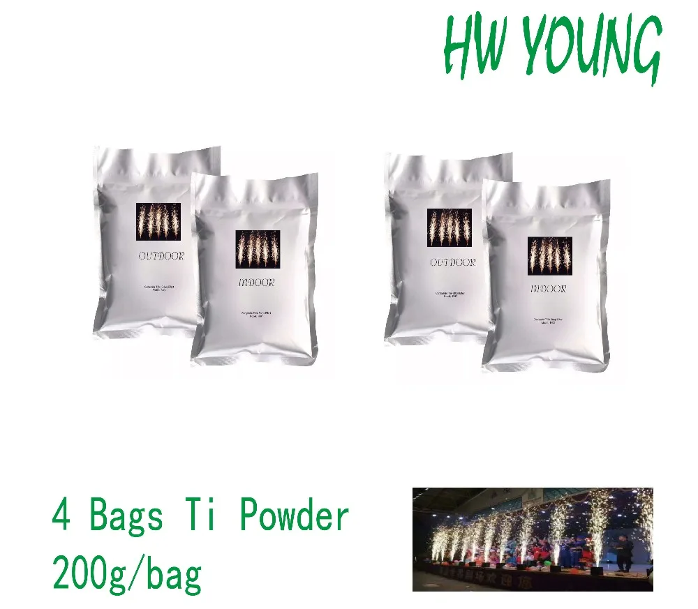 

HWyoung 4 bags/200g Ti powder fire machine cold spark fireworks machine wedding party Titanium Powder machine Effect Fountain