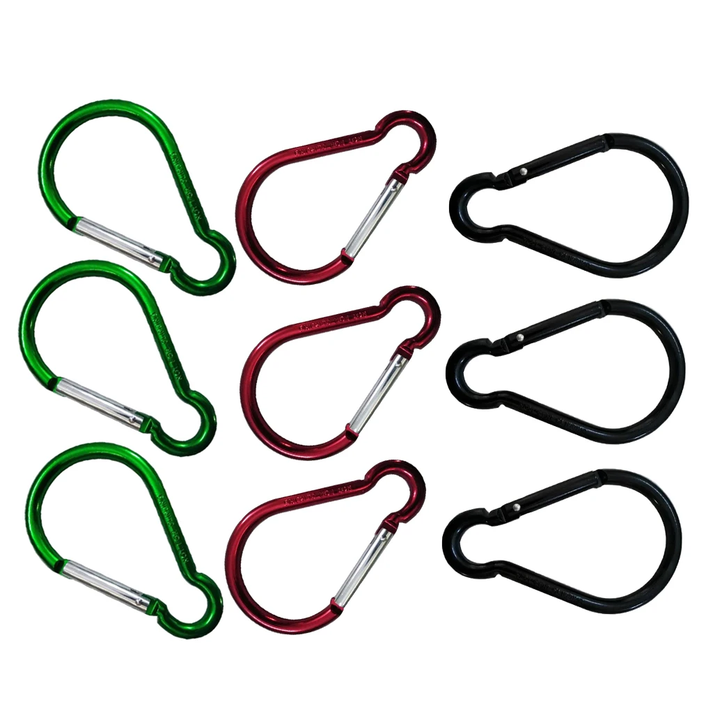 Perfeclan 9x Aluminum Keychain Clip Spring Snap Hook Dog Leash Strap Buckle Outdoors Outdoor Tools Aluminum Keychain Carabiner