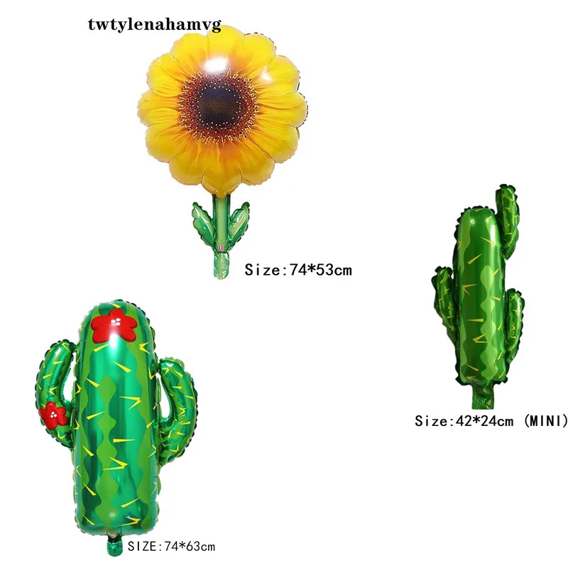 Зеленый пустынный завод Мехико Кактус воздушный шар стоящий завод подсолнухи Алюминиевая фольга Воздушные шары День рождения украшения детские игрушки
