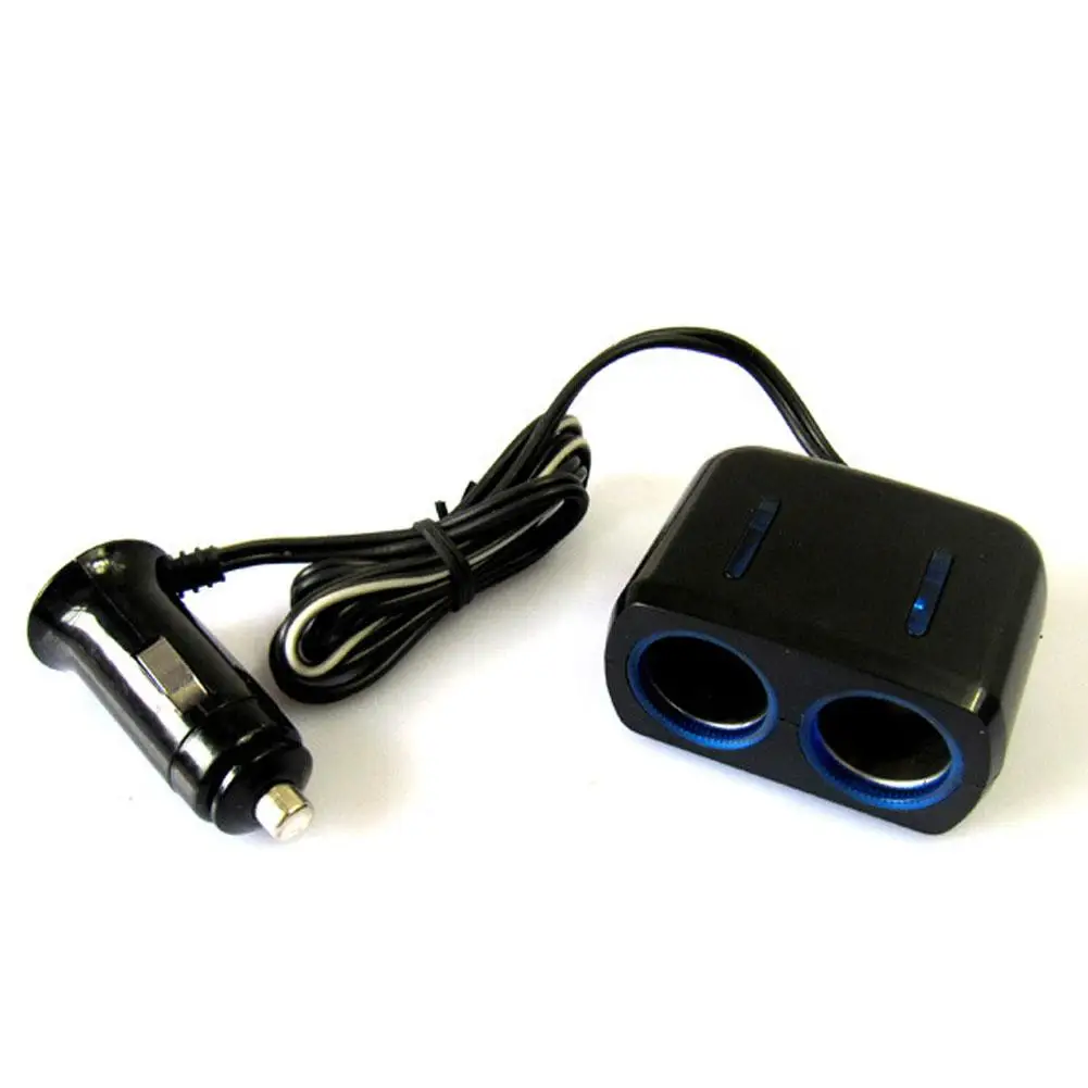 Universal 100W Dual Outlets Car Cigarette Lighter Charger Adapter with