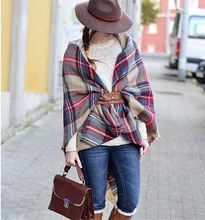 Luck Dog Scarf Wrap Shawl Plaid Cozy Checked Women Lady Blanket Oversized Tartan