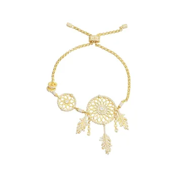 

MeiBaPJ Personality Dreamcatcher Bracelet For Women S925 Sterling Silver Gold Color Trendy Bangle Fine Party Jewelry