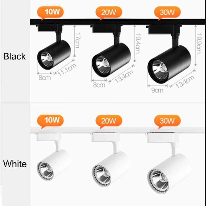 Светодиодный Трековый светильник COB Rail Точечный светильник s лампа светодиодный s отслеживающий светильник лампа для магазина магазин торговый центр бар выставка 1 шт. 10 Вт 20 Вт 30 Вт