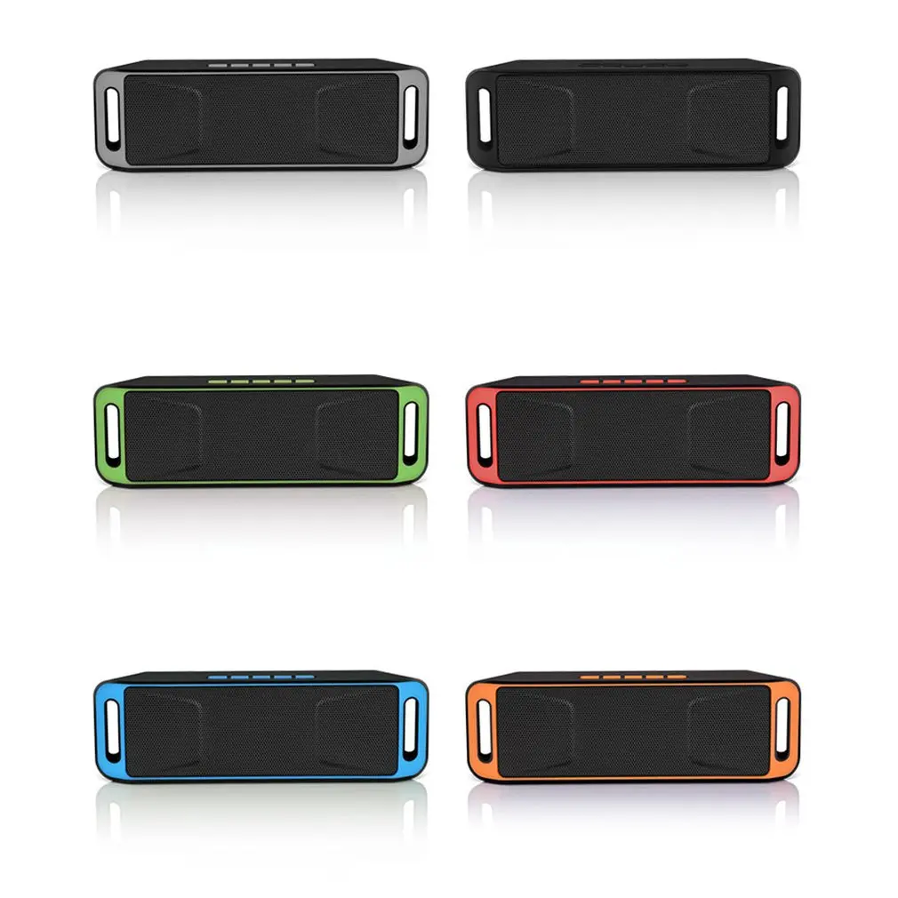 Portable Bluetooth Speaker wireless mini Speaker Amplifier Stereo Subwoofer Speaker TF USB FM Radio Built-in Mic Dual Bass SP208