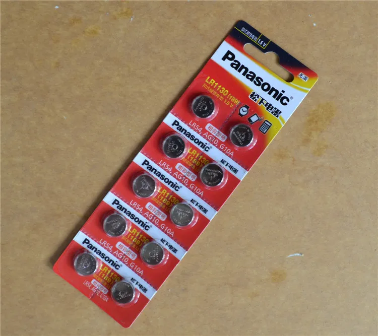 

10pcs/lot 100% Original Panasonic 1.5V AG10 LR1130 Alkaline Button Coin Cell Battery AG10 389 LR54 SR54 SR1130W 189 LR1130