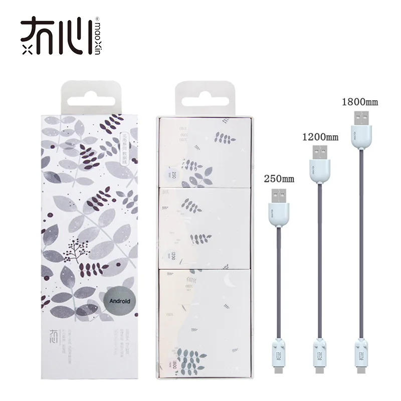 

Maoxin micro usb cable set for Android 5pin 0.25m 1.2m 1.8m three different length multicolors micro usb date charging cable
