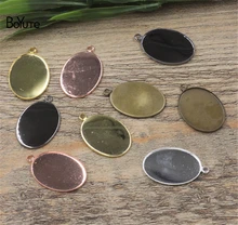 BoYuTe 50Pcs Fit 13*18MM 18*25MM Oval Cabochon Settings 6 Colors Plated Diy Pendant Blank Base