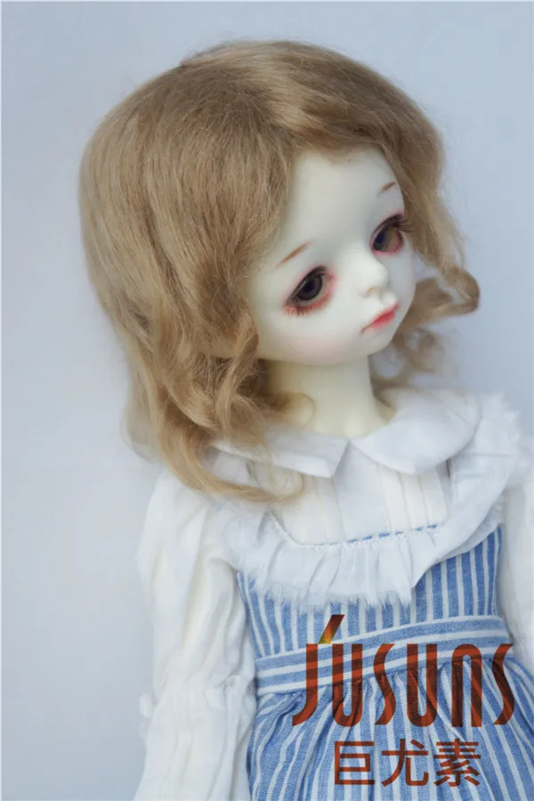 JD044 SD BJD парики из мохера для кукол 1/3 средней длины кудрявая кукла парик Размер 8-9 дюймов волшебный мохер волос для виниловой куклы