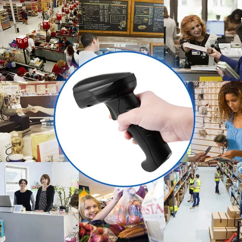

New Hot New 433 Wireless Laser Barcode Scanner Rechargeable Cordless Bar Code Reader For POS Inventory BP-618-MD Q99 @88