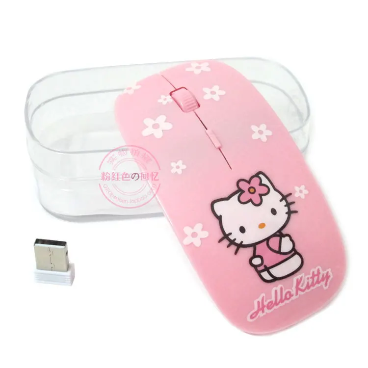 Wireless Mouse Ultra Thin Hello Kitty Computer Mouse 2.4GHz Ultra Thin Slim Women Wireless Mouse
