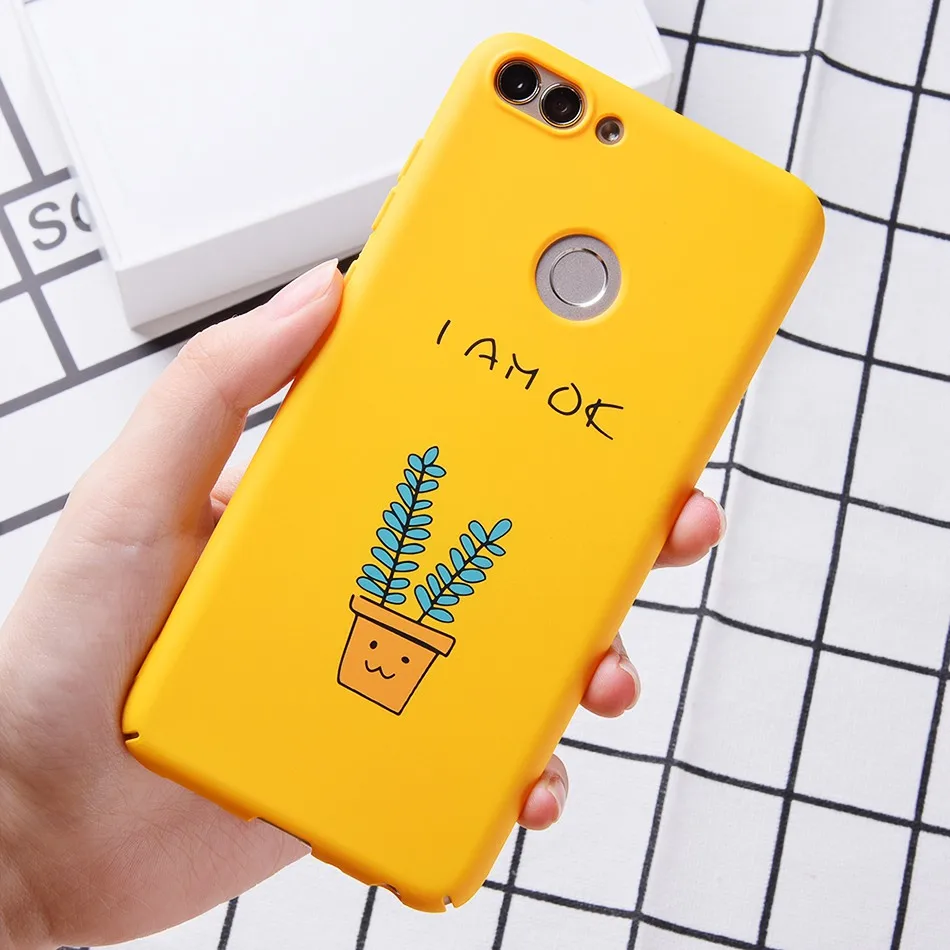 TOMKAS Floral Cases For Huawei P20 Lite Case Cute Animal Patterned Hard PC Matte Plain Case For Huawei P Smart Back Cover