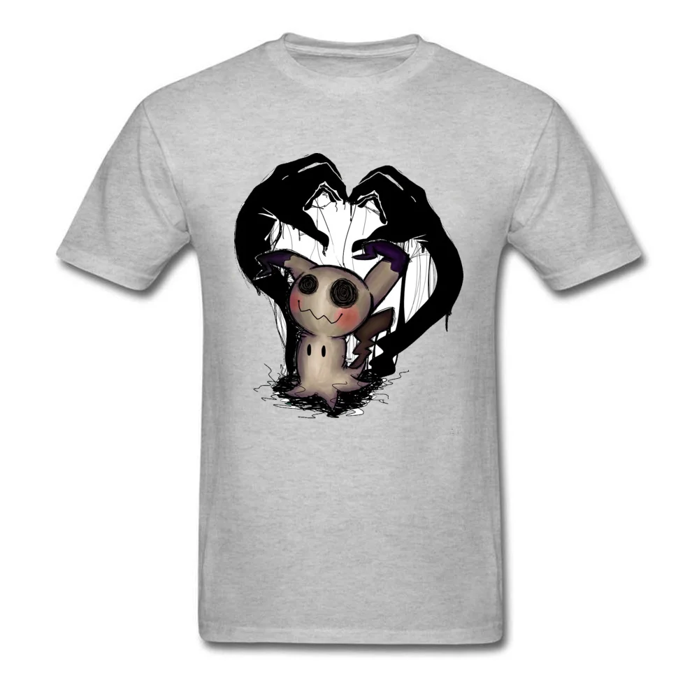 

Love You Pokemon Mimikyu Pikachu Grey Tshirt For Men 100% Cotton Men Tees Slim Fit Short Sleeve Cheap Tshirts Drop Shipping