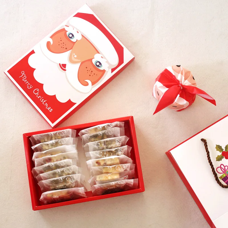 21*14*5 см 5 шт. дизайн Санта Клауса печенье mooncake подарочная бумажная коробка мешок макарон шоколадные закуски сладкие конфеты Рождественская упаковка коробки