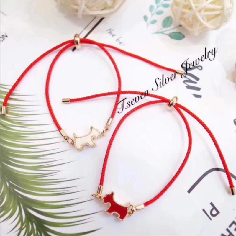 

2018 New Year Dog Good Luck Wealth Dog Bracelet Charms Bracelet Women's Red Thread Cuff Bracelets for Women Jewelry Zodiac Signs