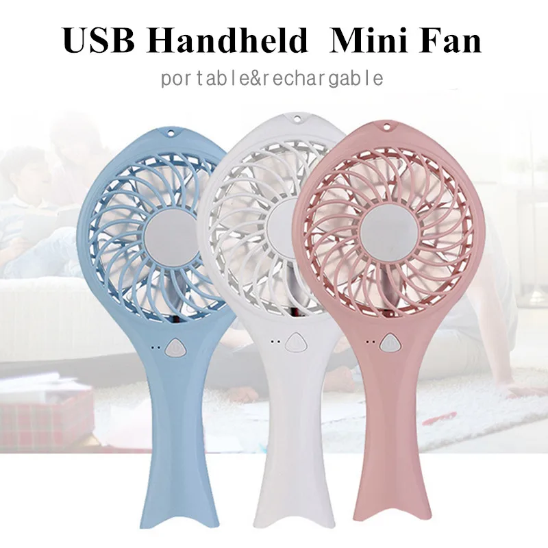 Portable Mini USB Charge Powered Fish Shape Fan Handheld Hand Holding