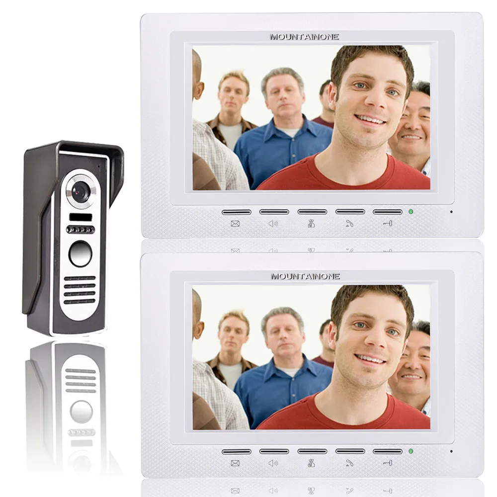 FREE SHIPPING MOUNTAINONE 7 Inch Video Door Phone Doorbell Intercom Kit 1-camera 2-monitor Night Vision