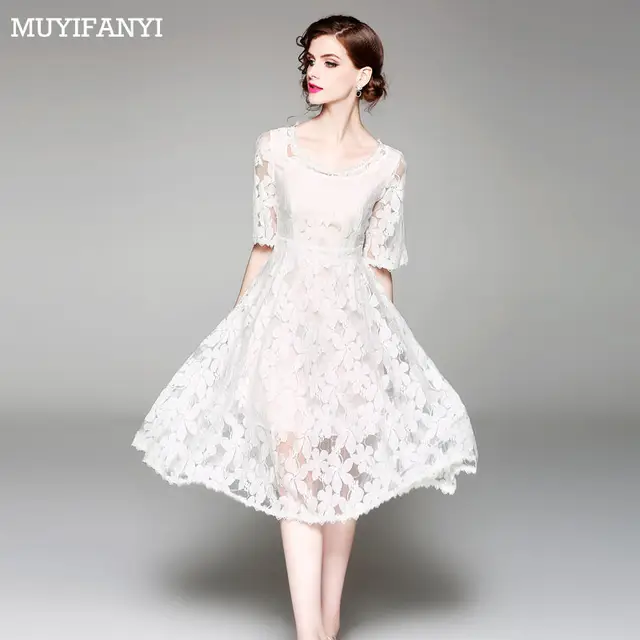 white lace vintage dress