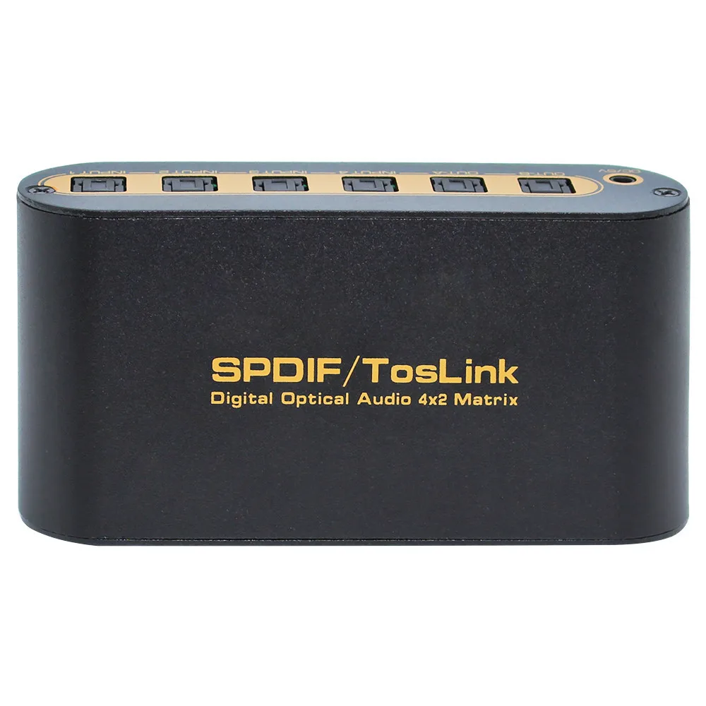 SPDIF 4x2 MATRIX Spdif Matrix 4*2 4 Ways Of Optical Fiber Signal Input Split Or Switch To 2sets Of SPDIF Signal Receiving Device