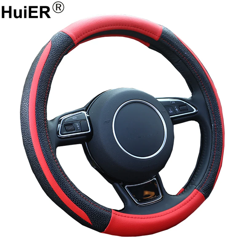HuiER Автомобильный руль Крышка 4 цвета Сезона подходит для 37 38 см (14 5 &quot 15&quot)