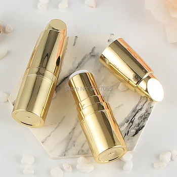 

12.1mm High Grade Gold Empty Cosmetic Lip Rouge Contianer, Plastic Beauty Lip Professional Makeup Tool, Lip Balm Packing Bottle