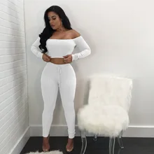 Top corto de manga larga para mujer, pantalones de Gala, conjunto de 2 piezas para mujer, sin hombros, conjunto de dos piezas para mujeres, S M L XL XXL