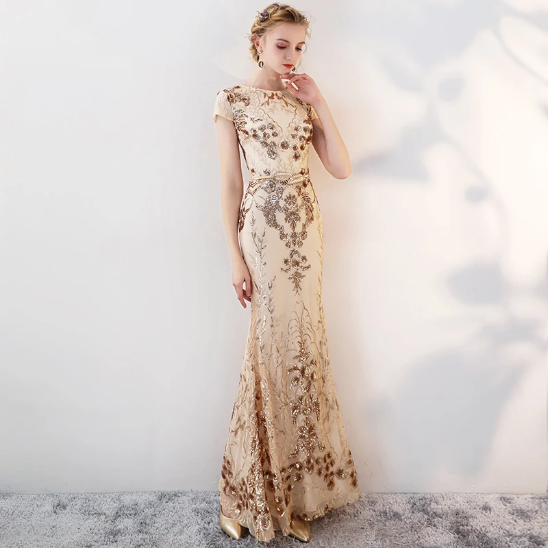 JaneVini 2019 черные кружевные золотые платья с блестками на свадьбу для подружки невесты для женщин длина до пола русалка выпускные длинные