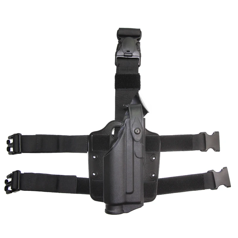 Tactique Holster Glock Avec Tactique Lumière Monté Pistolet Glock 17 19 Jambe Étui Extérieur Fusil de Chasse Airsoft Accessoires.