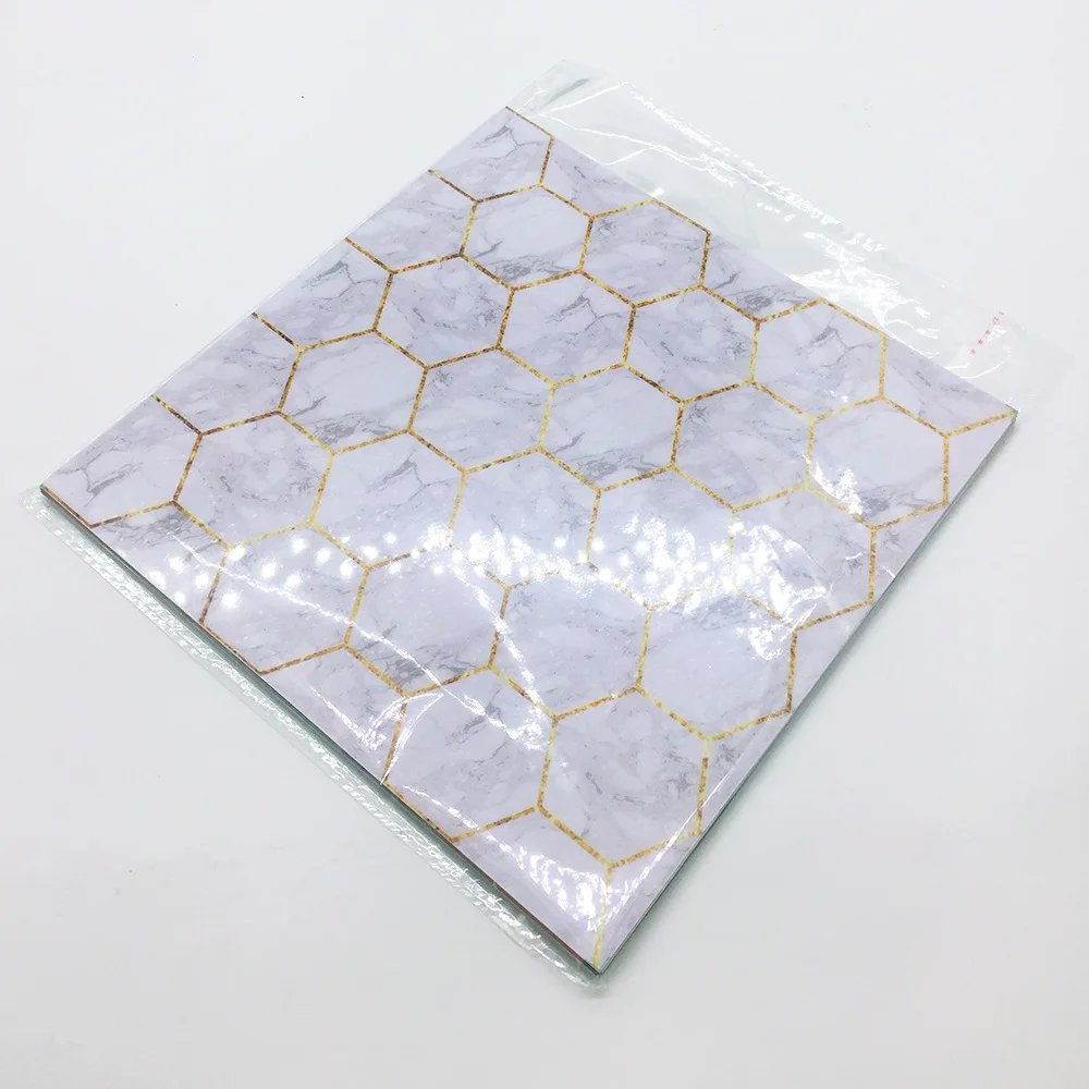 Funlife White Gold Marble Tiles Decal,Modern Self-adhesive Kitchen Wall Stickers Home Decoration Bathroom Waterproof Stickers