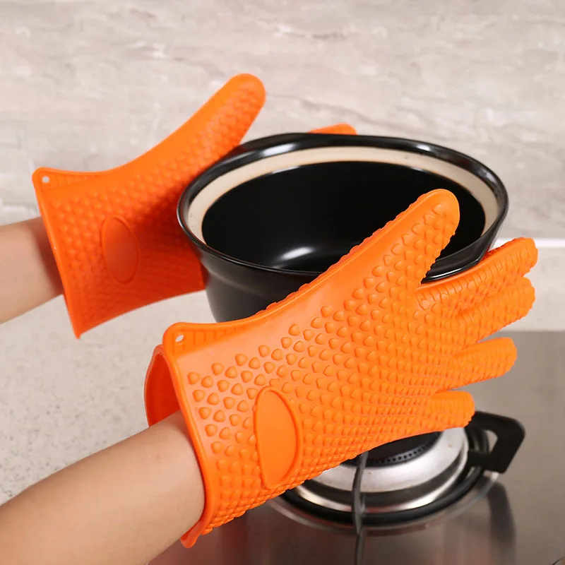 1 Pair Silicone Glove Kitchen Heat Resistant Gloves Heat Resistant