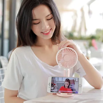 

Mini Handheld Fan USB Rechargeable Desktop Fan with Phone Holder 3 Speeds for Home, Office, Bedroom and Travel