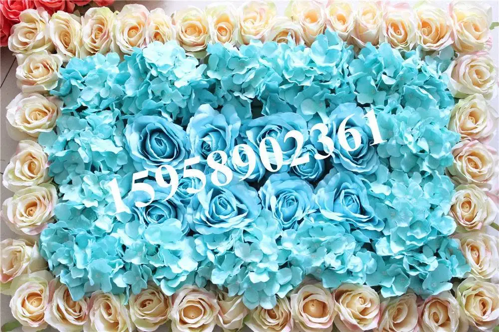 

EMS Free Shipping 60*40cm Tiffany mix color Artificial silk rose flower wall wedding background lawn/pillar market decoration