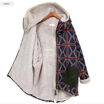 

New winter coat Vintage women parka jacket 2018 long Fashion Patchwork Thick Warm Female jacket Cotton Hooded coat parkas J694