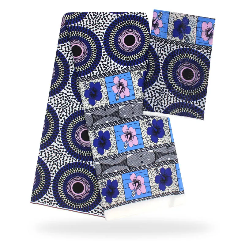 

African wax ribbon silk wax ankara 2019 satin fabric 4 yards audel/modell cotton fabric for dress +2 yards chiffon YBG062611