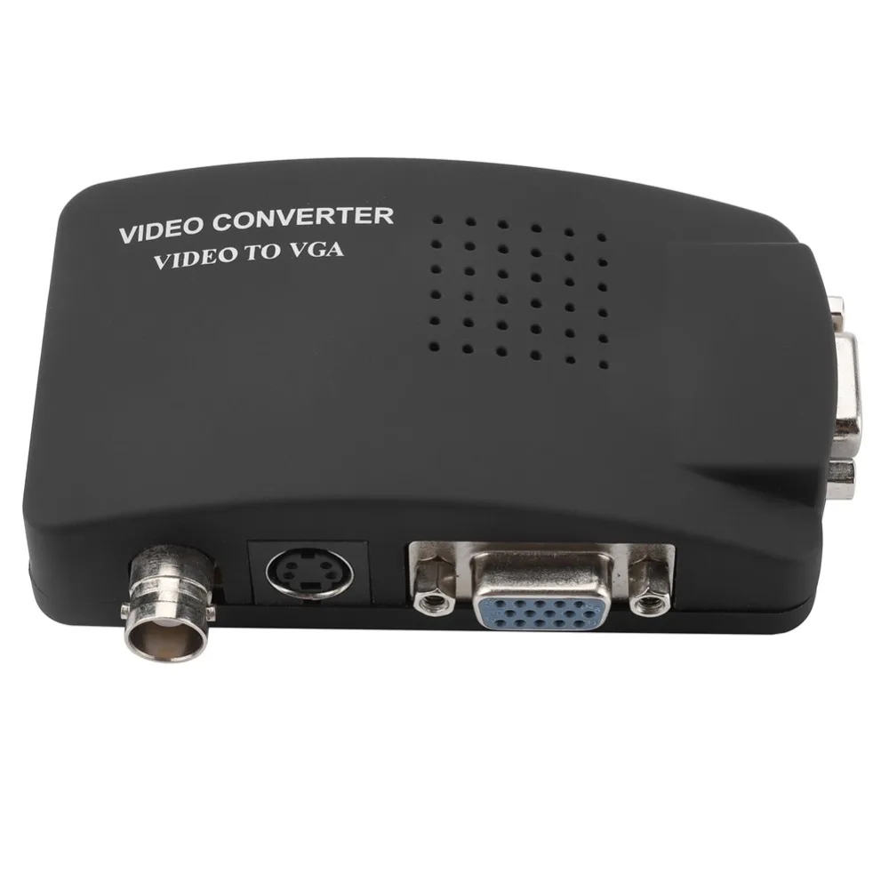 BNC к VGA видео конвертер Композитный S видео вход к ПК VGA выход адаптер конвертер переключатель коробка для ПК MACTV камера DVD DVR