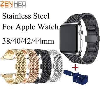 

Stainless Steel Strap for Apple Watch Band 42mm 38mm 44mm 40mm Link Bracelet Watchband for iWatch 4 3 2 1 Metal Wristband