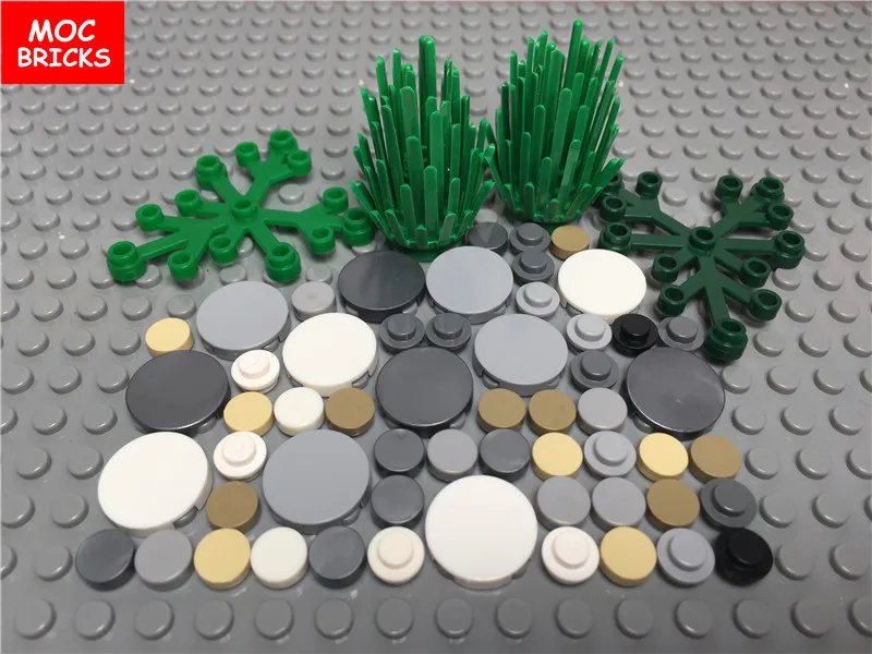 20 шт./лот кирпичи MOC для DIY круглая каменная плитка 1x1 2x2 пластина 1X1 строительные
